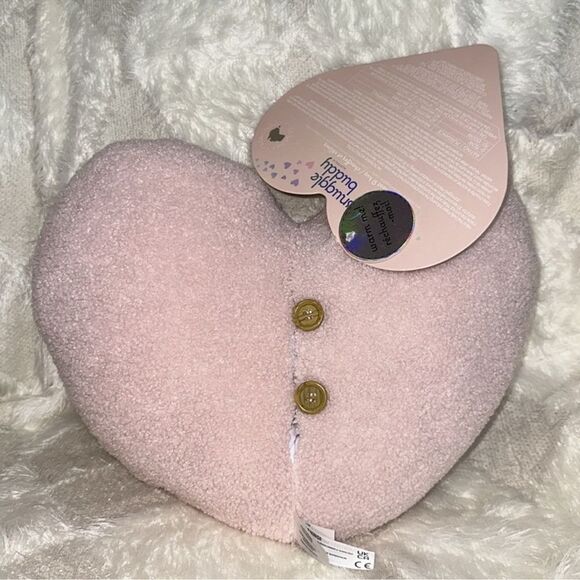Snuggle Buddies Warm Me I’m Yours Sherpa Pink Heart Removable Heatable Belly - Picture 1 of 12